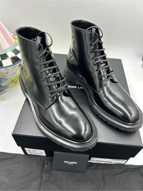 Men\'s Saint Laurent combat boots size 42 made in Italy NWT main image 11